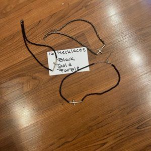 3-16'Hand made cross necklaces